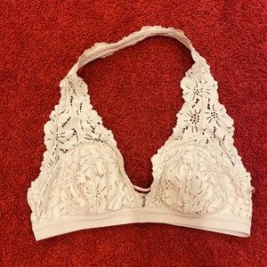 Aerie Nude Colored Halter Neck Lacey Bralette XS